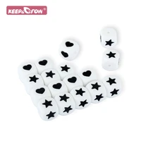 10pcs silicone beads heart star 12mm diy baby pacifier chain necklace toys teething teether baby rodent chewable nursing bead