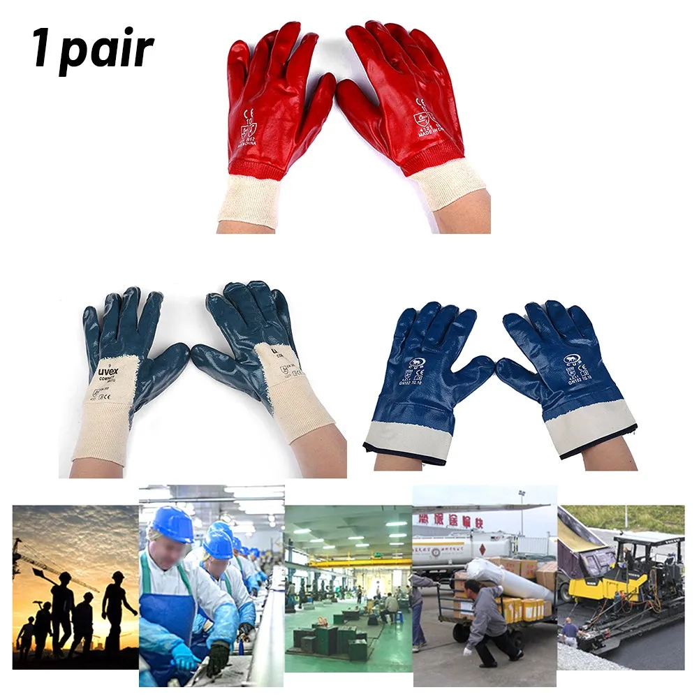 

Canvas Gloves Gloves Maintenance Mechanical Nitrile Oil Wear-Resistant