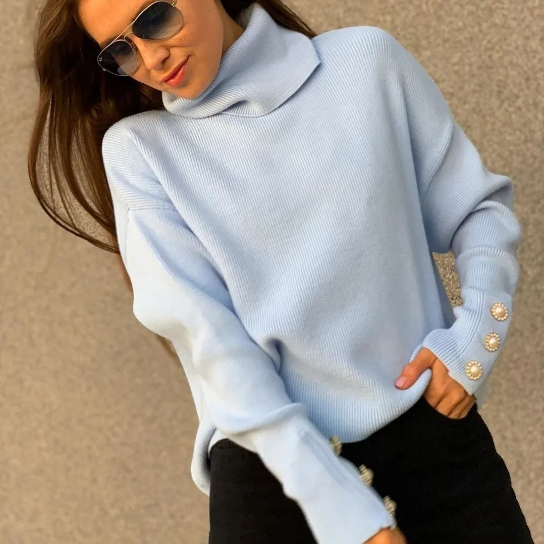 

Women Knitted Sweater Women Casual Turndown Collar Lady Pullover Sweater Female Autumn Winter Retro Jumper Coat Women Sewater