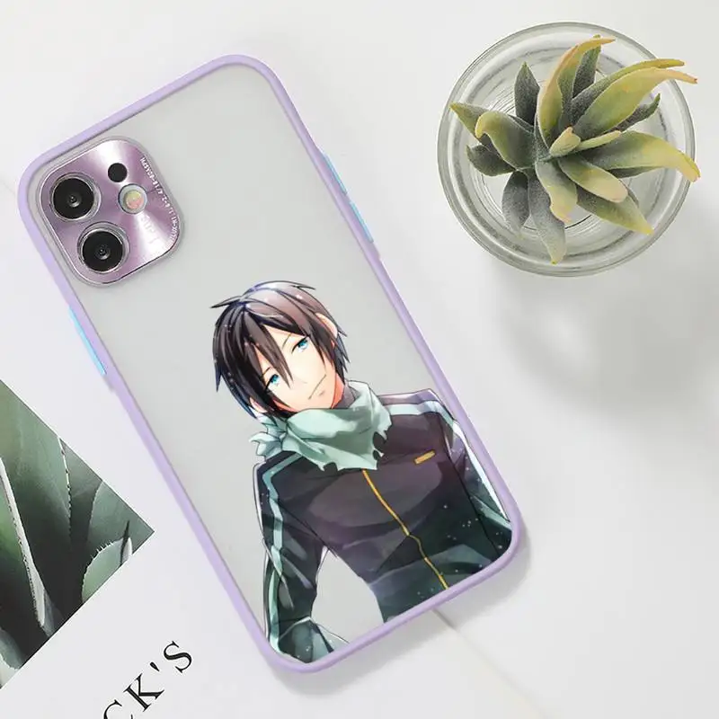 

Yato Noragami Phone Case For iPhone 12 11 Mini Pro XR XS Max 7 8 Plus X Matte transparent Purple Back Cover