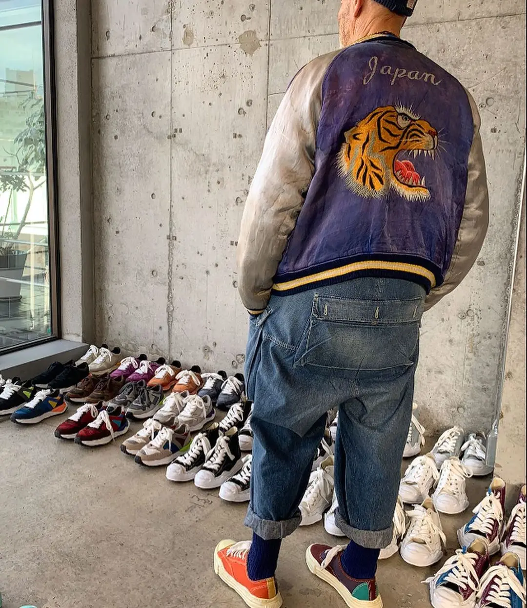 Мужская куртка Йокосука Sukajan бейсбольная в стиле пэчворк с вышивкой головы тигра