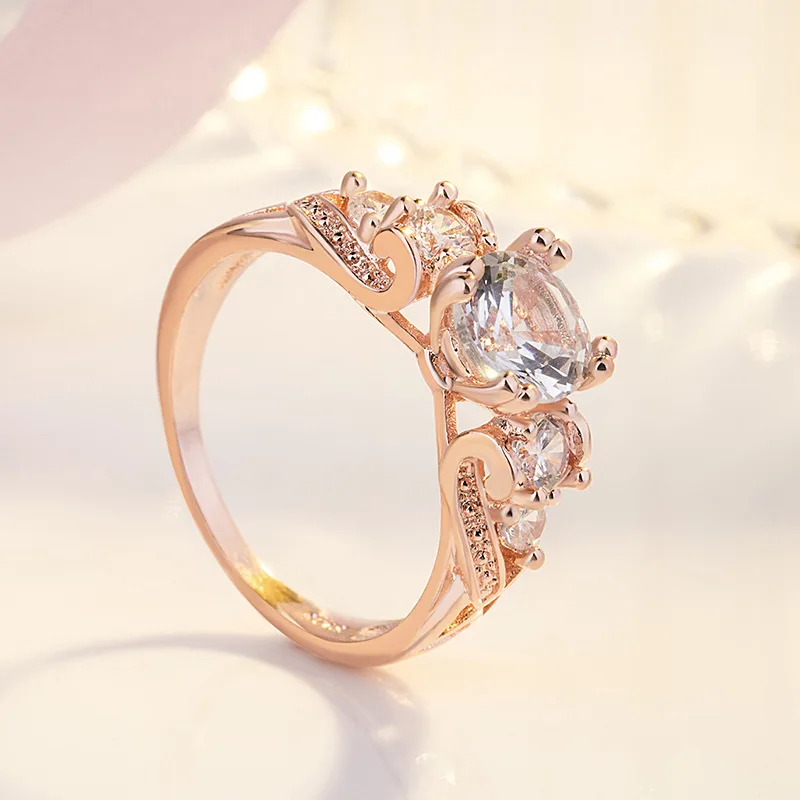 

engagement rings for women wedding rings indian jewelry White Diamond Zircon Ring Moissanite Cupronickel Ring