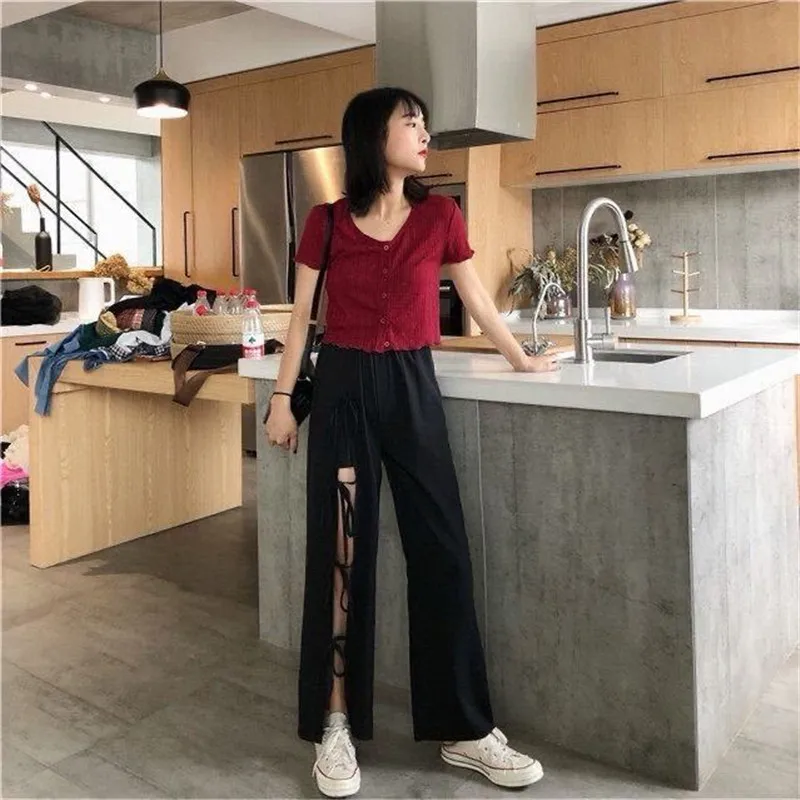 Женские шаровары с высокой талией эластичные спортивные мешковатые штаны в