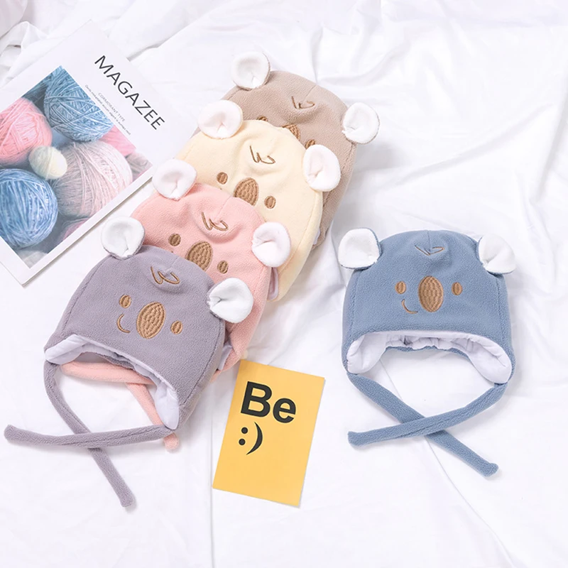 Осень-зима шапка для малышей Носки с рисунком медведя из мультика шапки