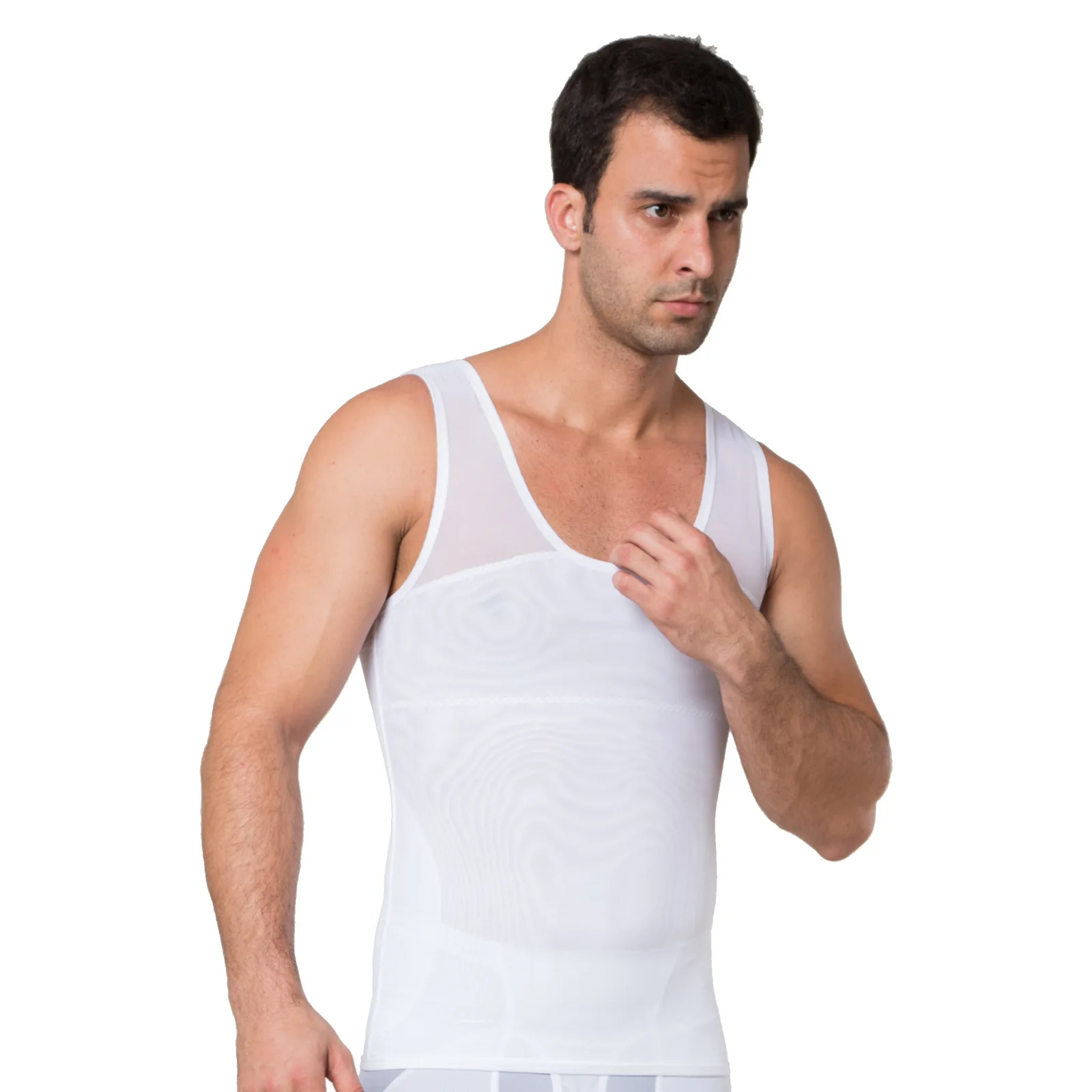 

Corset For Men Running Vests Tight Mesh Thin Bra Plastic Chest and Abdomen Closing Men's Body Shaping Vest