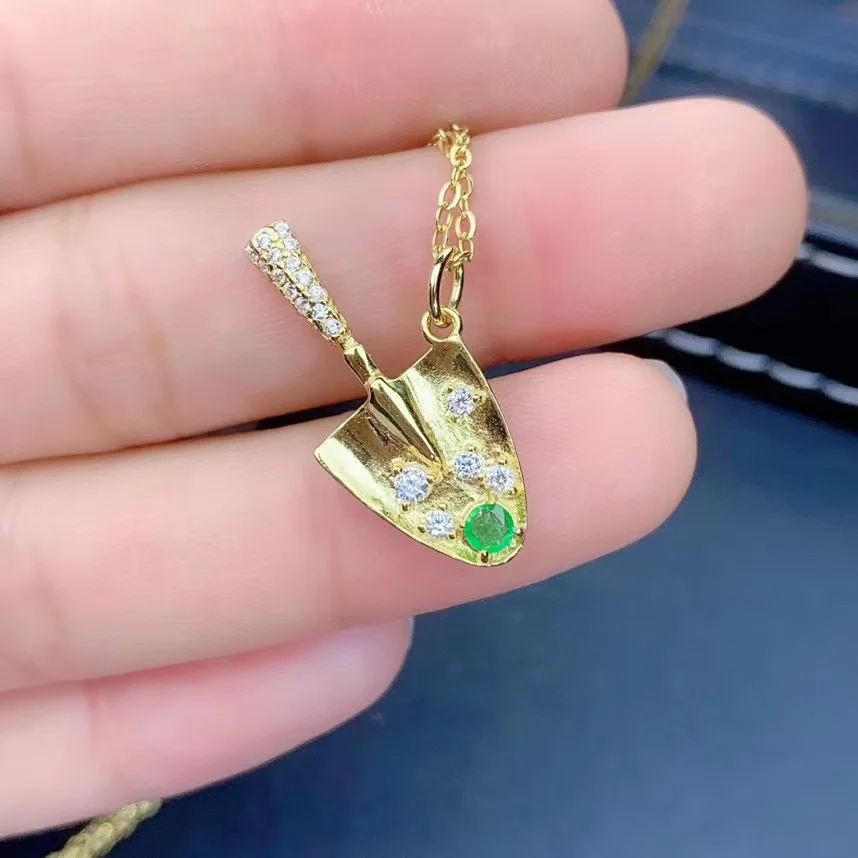 Лучший подарок ожерелье с натуральным изумрудом кулон из серебра 925 пробы