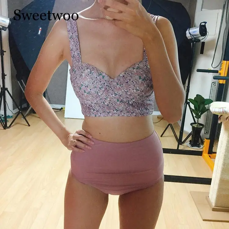 2020 Новый сексуальный женский комплект бикини купальник с цветочным принтом и