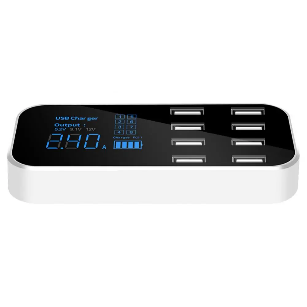 

A9S USB 8 Ports 40W Portable LED Digital Display Fast Stable Charging Car Phone Charger
