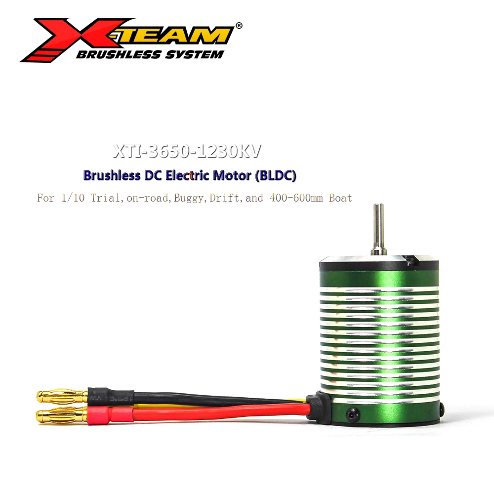 X TEAM бесщеточный мотор 3650 1230KV BLDC электромотор для 1/10 RC пробный автомобиль на