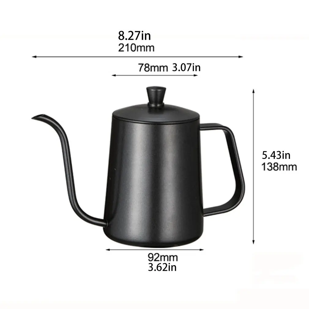 

Stainless Steel Long Narrow Spout Coffee Pot Gooseneck Spout Drip Coffee Kettle with Lid for Home Kitchen Coffee Shop