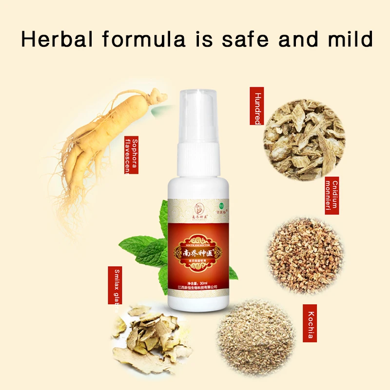 30 мл/бутылка натуральный спрей для ног Eczema псориаз шкуры Китайский травяной