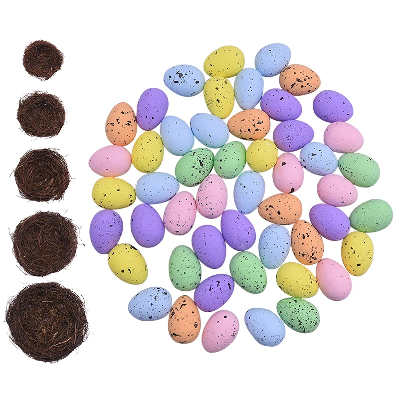 Пасхальная жаба из ротанга плетеное Птичье гнездо и маленькие пасхальные