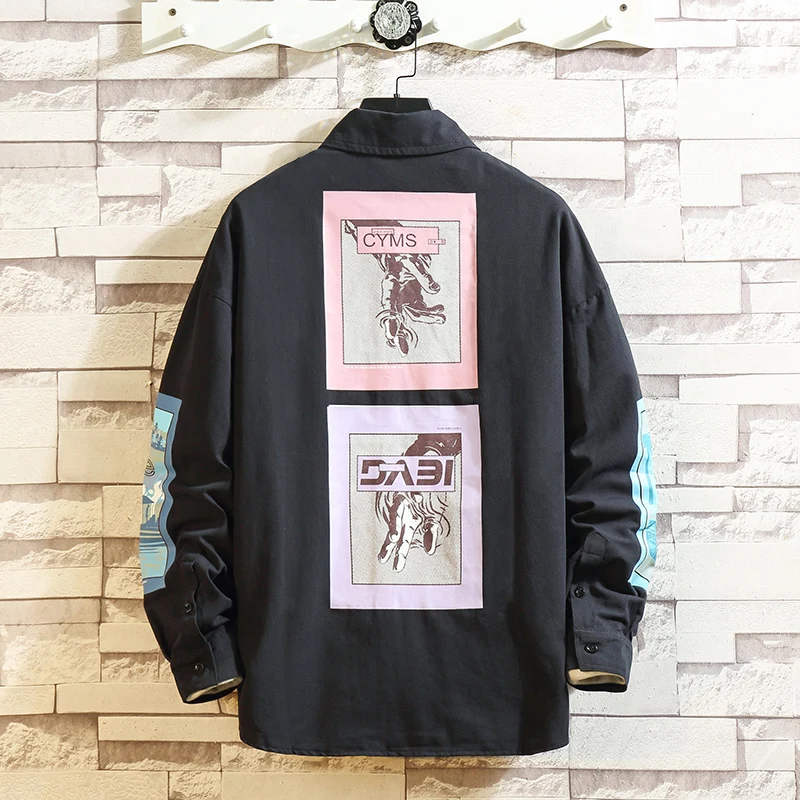 Рубашка мужская в клетку с длинным рукавом модная Свободная Повседневная стиле