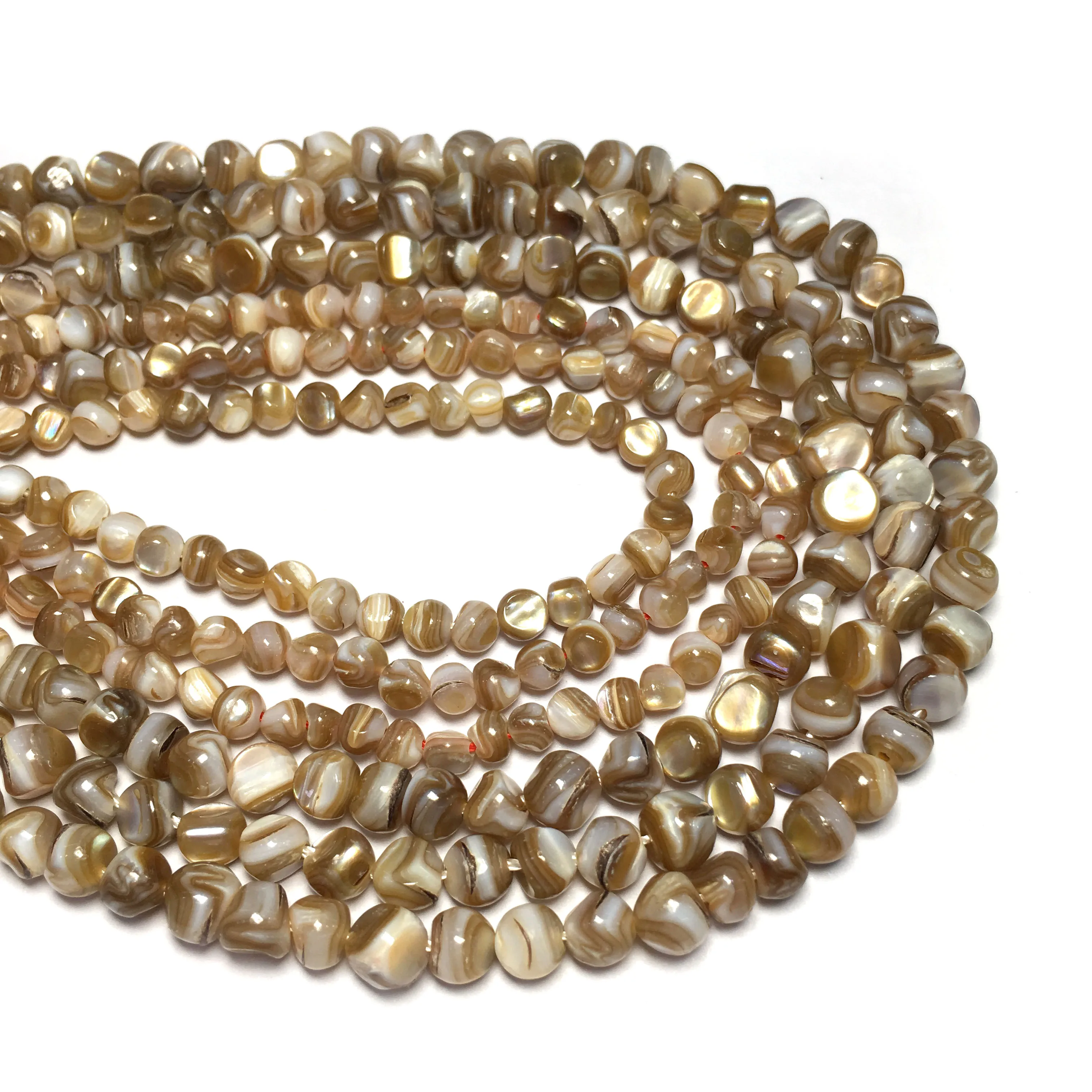 

Natural Shell String Beads Nearly Round Punch Loose Beads Isolation Bead Jewelry Accessories for Making DIY Bracelet Necklace