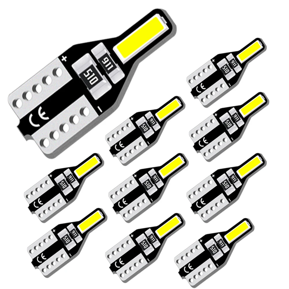 

10x T10 W5W светодиодный светильник авто светильник лампочка 7020 2SMD 194 168 интерьер светильник Авто Чтение купольная лампа багажника 6000K белый, раб...