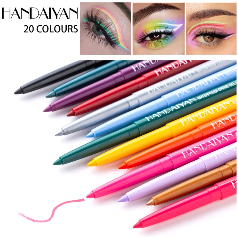 

20 Color Cat Eye Makeup Waterproof Neon Colorful Liquid Eyeliner Pen Make Up Comestics Long-lasting Black Eye Liner Pencil TSLM1