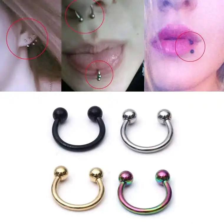 Новинка медицинское титановое кольцо в стиле панк для имитации пирсинга кольца