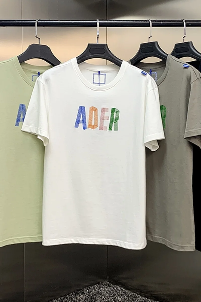 

2021 New Summer Women T-shirt 1:1 Ader Error Fashion Brand Color Embroidery Logo 100% Cotton Tee Unisex High Street Short Sleeve