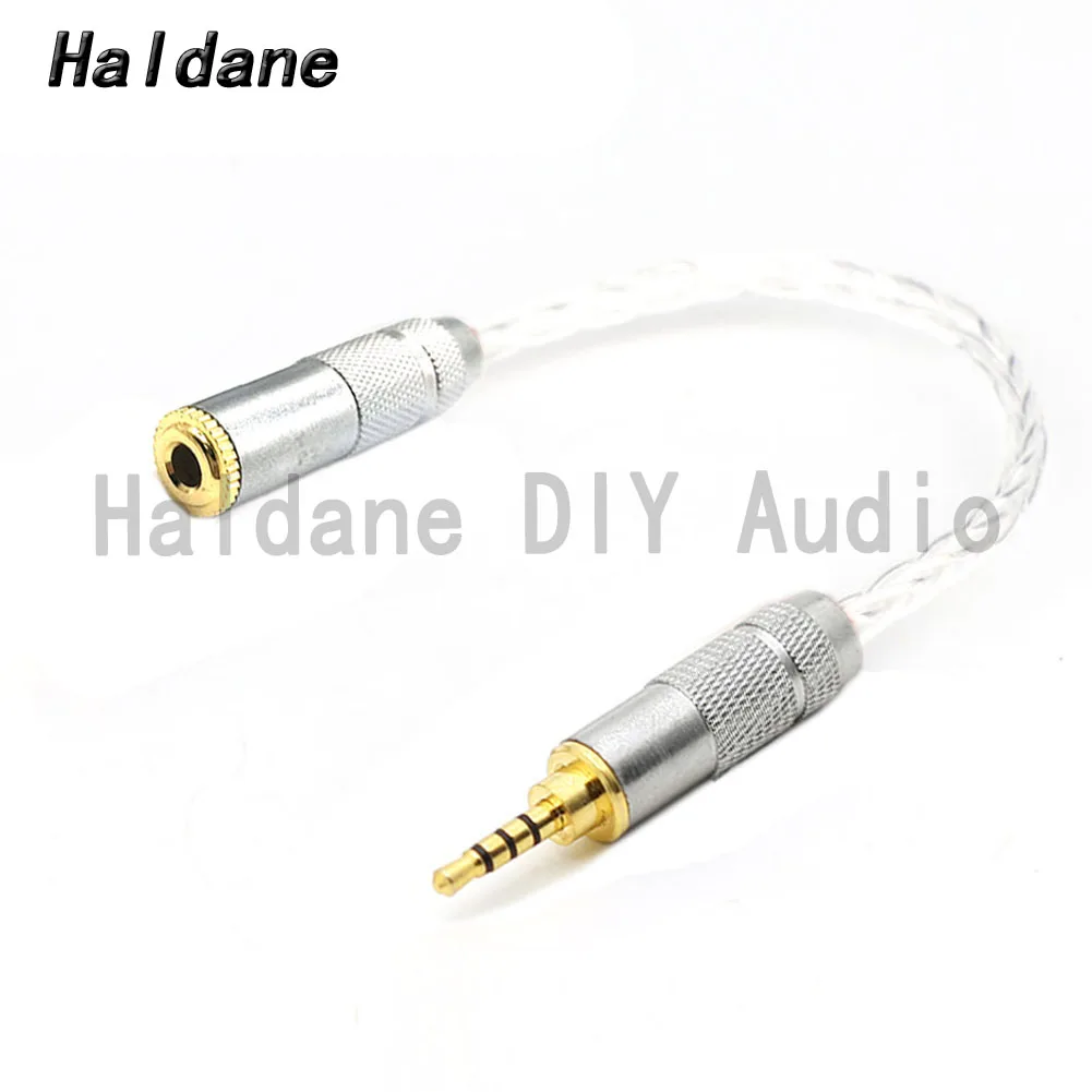 

Haldane HIFI 2.5mm TRRS Balanced Male to 3.5mm Stero 3pin Female Silver Plated Audio Adapter Cable 3.5 to 2.5 Connector Cord