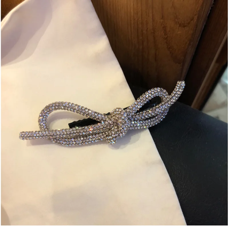 

2021 Fashion Hair Clip Women Girls Elegant Design Bow Hair Clips Sparkling Barrette For Head Accessory