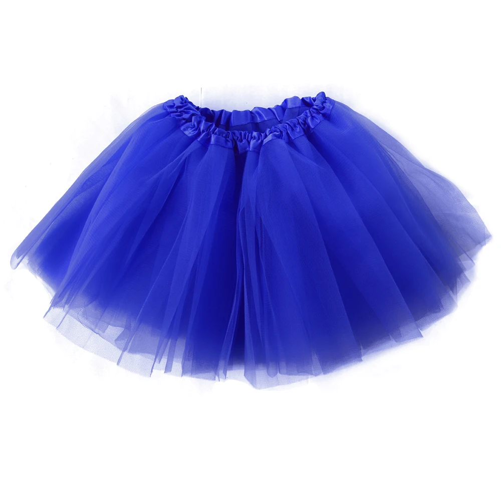 Kid Royalblue Женская юбка-пачка цвета радуги; Женская эластичная балетная танцевальная одежда; мини-юбка-пачка; Желтая фатиновая юбка Феи для мамы и дочки - Цвет: Kid Royalblue