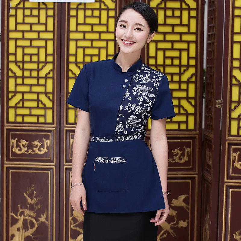 

Hotel Hot Pot Work Uniforms Health Care Tea Waiter Tea Artist Costume Short Sleeve Female