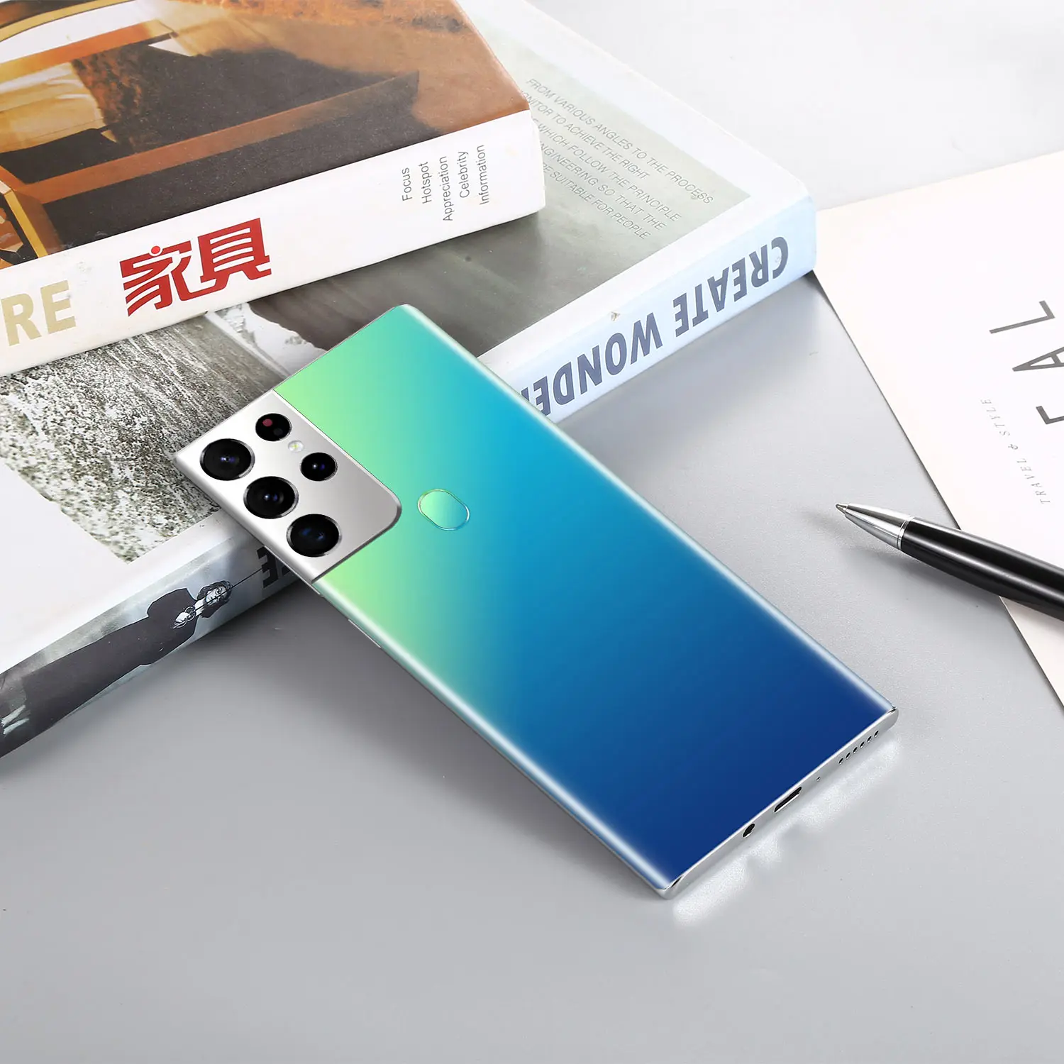 

Galxy S21U Smartphone 8+256GB LTE 6.9 Inch Screen 6800mAh Android 11 Deca Core mobile phone Face Fingerprint Unlock Cellphone 5G