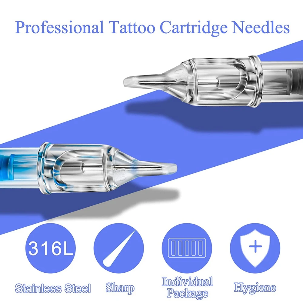 Иглы для тату-картриджей EMALLA одноразовые стерилизованные RL / RS RM M1 тату-картридж
