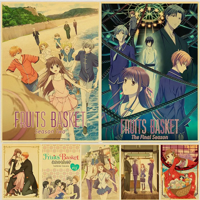

Fruits Basket Poster Classic Anime Retro Art Prints and Posters Kraft Paper Painting for Home Room Decor Wall Stickers