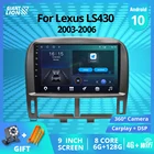 Автомобильный радиоприемник 2DIN Android 10 для Lexus LS430 2003-2006, стерео-приемник, GPS-навигация, автомобильное радио DSP, Bluetooth-плеер, Автомобильное видео IGO