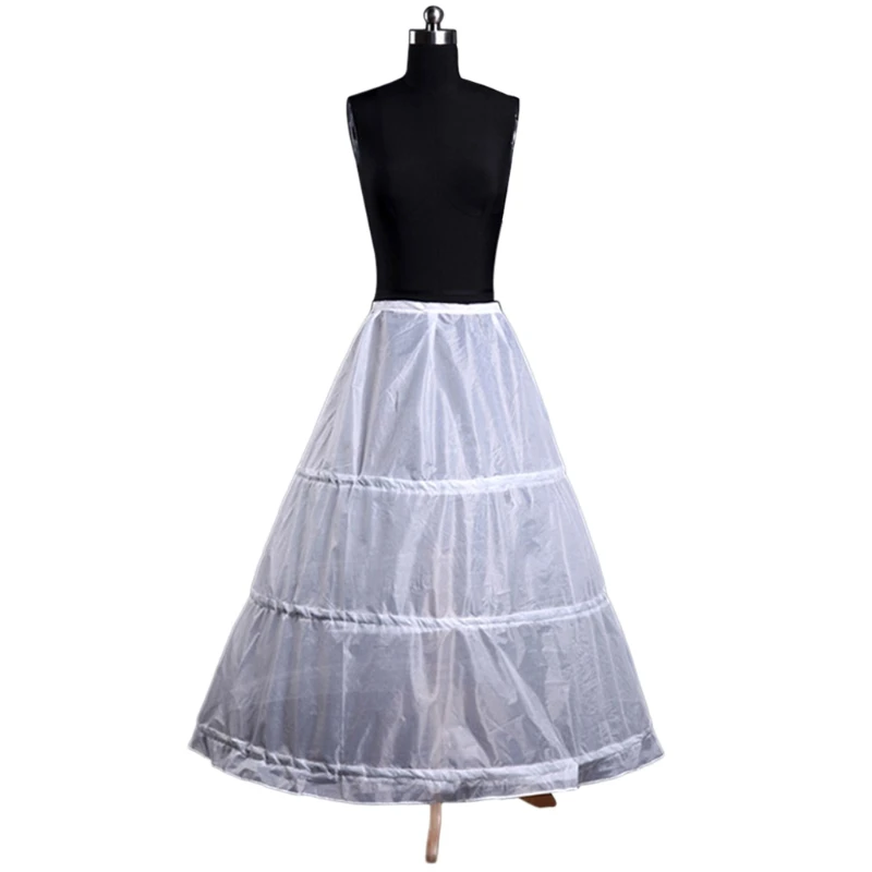 

LXAE Womens A-Line Full Length 3 Hoops Petticoat Wedding Slips Crinoline Underskirt
