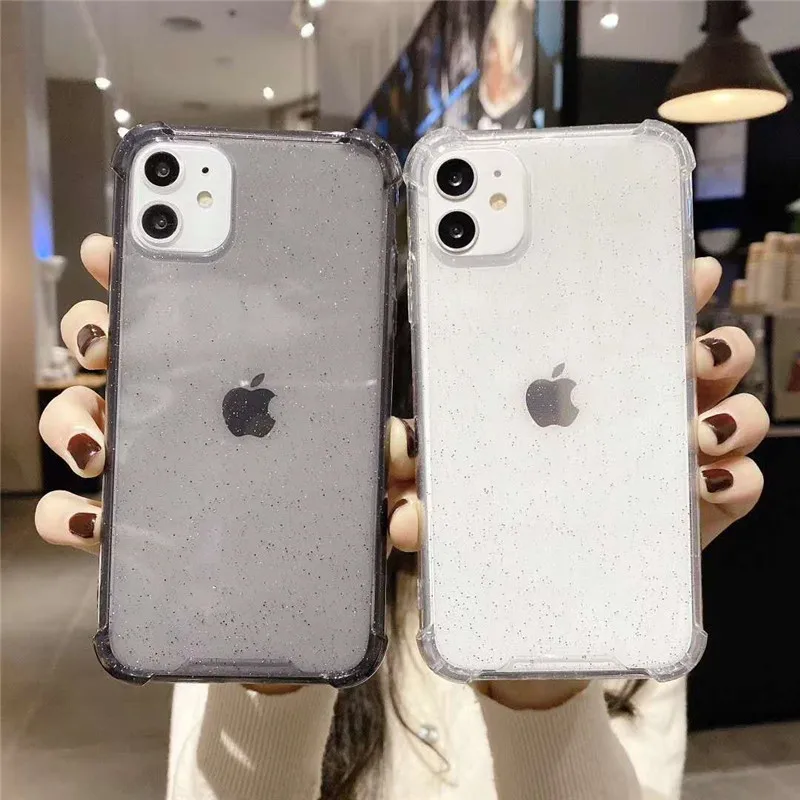 Прозрачный блестящий чехол из ТПУ для телефона iPhone 11 Pro Max Xs X XR SE 2020 7 8 Plus 6S 6 чехлы