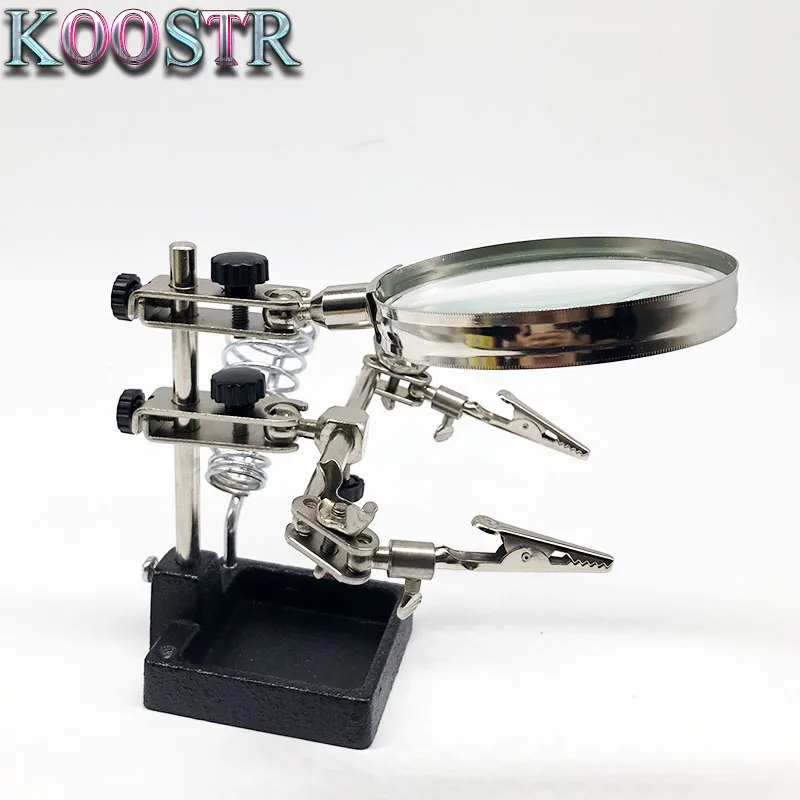 Регулируемая подставка для паяльника с 5 кратным увеличением и вращением на 360