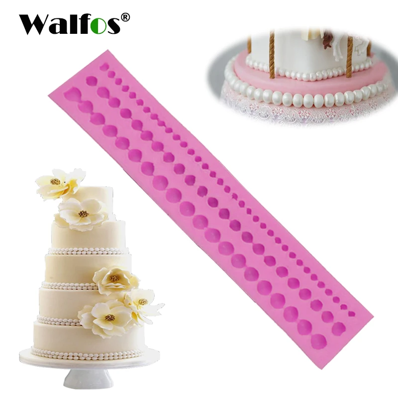 Walfos DIY Cute Pearl String Beads Silicone Mold Cake Decorating  Baking Pastry Decor Tips Tools Fondant Durable Baking Mould