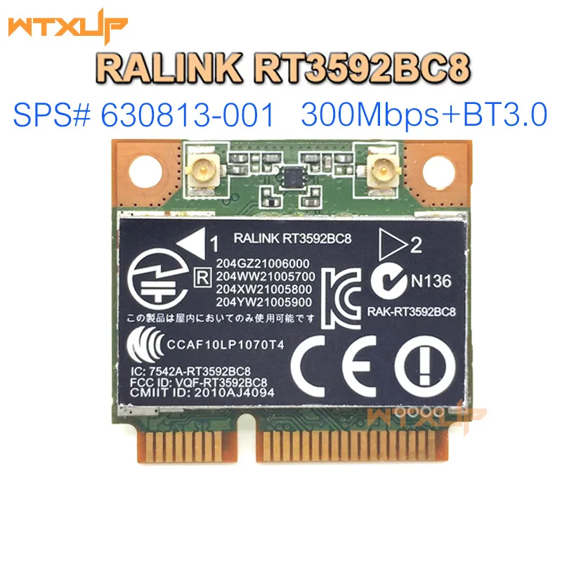 Сетевая мини-карта PCI-E RALINK Rt3592 RT3592BC8 630813-001 300M Bluetooth-совместима с картой 3 0 для HP 4530s