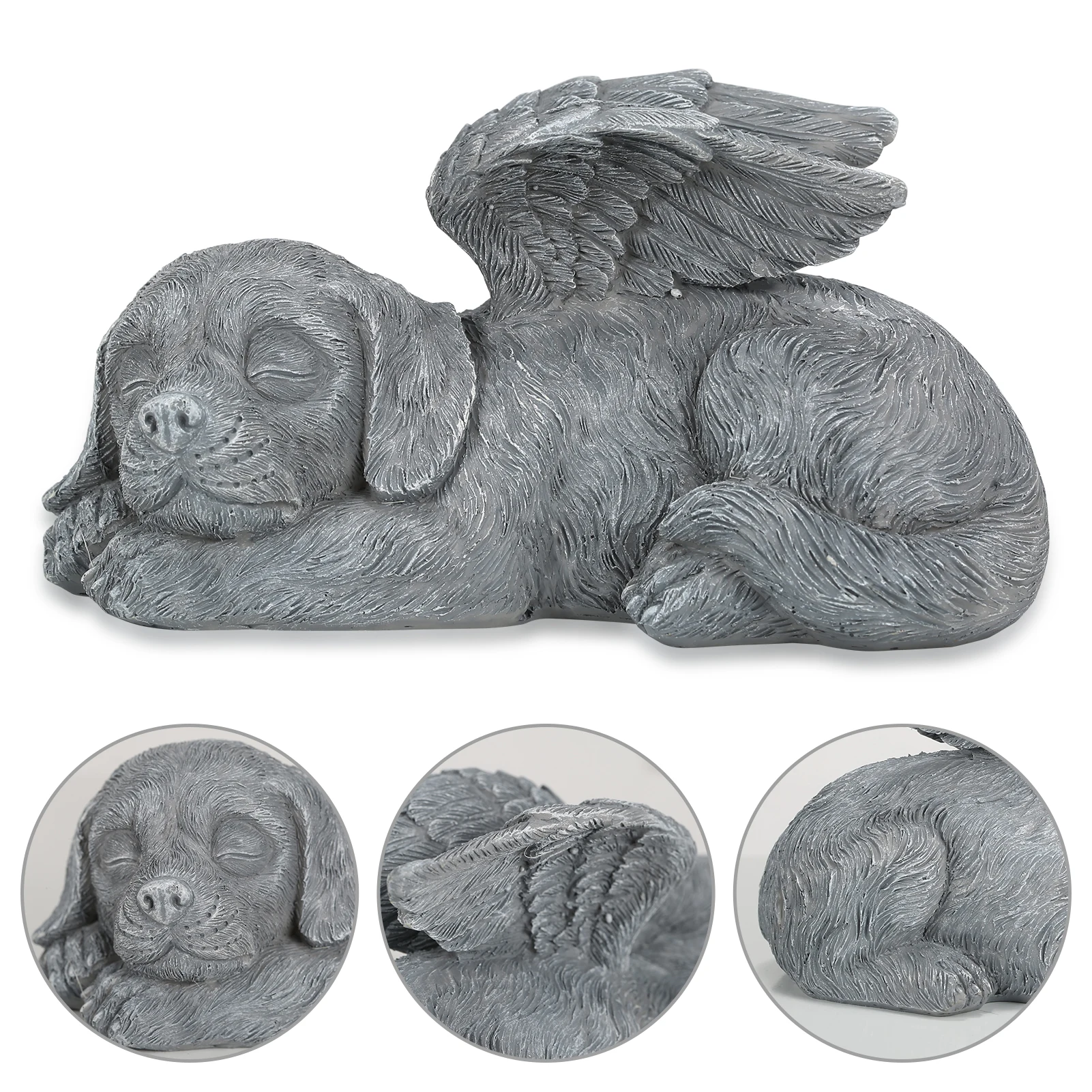 

Angel Pet Statue 1/2pcs Super Cute Sleeping Dog/Cat in Angel's Wing Resin Garden Ornament FBS889
