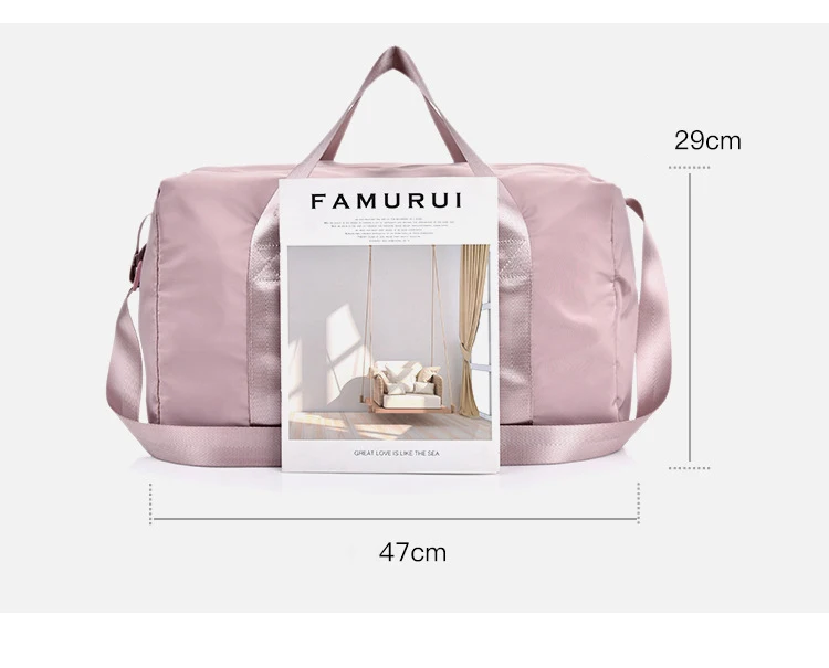 Women Training Handbags Female Short-Distance Duffel Package Large Capacity Folding Storage Fitness Waterproof Bag Waterproof