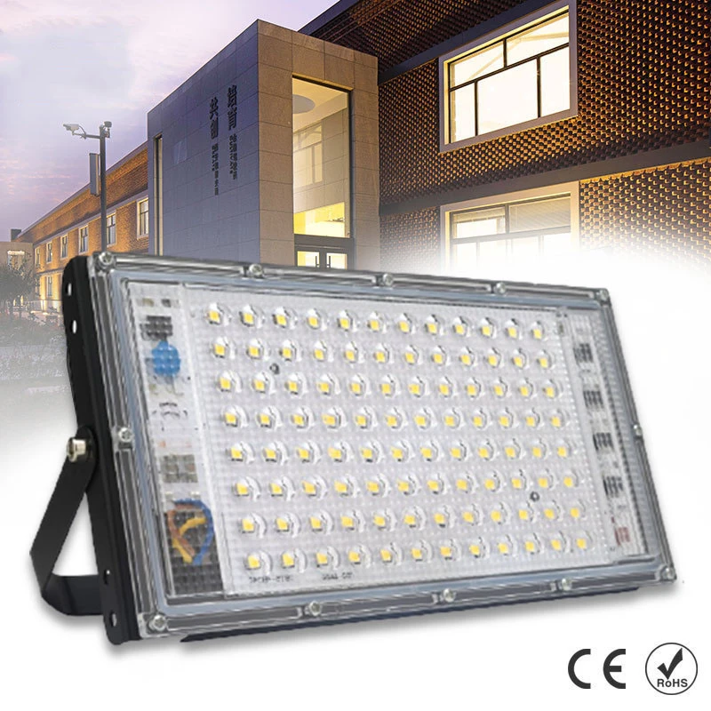 

100 Вт Светодиодный прожектор переменного тока 220 в 230 в 240 В Уличный прожектор Точечный светильник IP65 Водонепроницаемый светодиодный уличный...