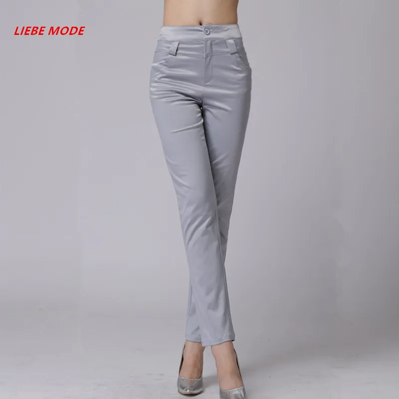 Офисные женские формальные брюки карандаш для женщин черные Серебристые белые