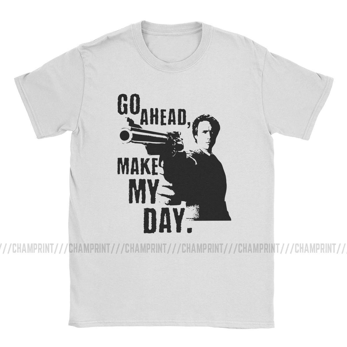 Мужская хлопковая футболка с коротким рукавом принтом фильма Клинт из Go Ahead My Day
