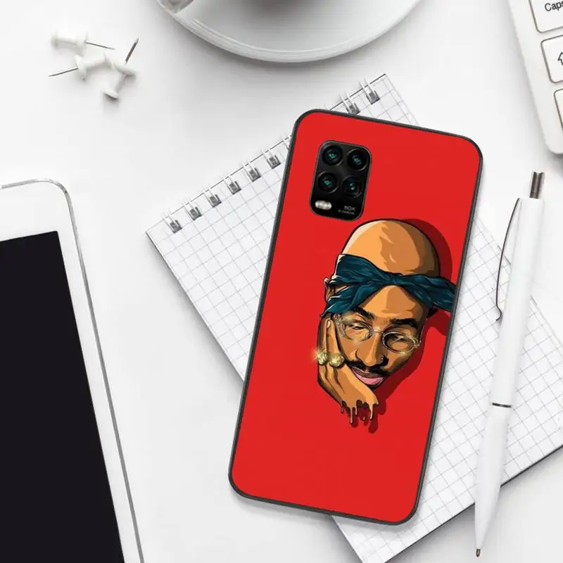 

2Pac Tupac Shakur Artwork By Black Soft Phone Cases For Xiaomi 8 9 Se 10 10pro Note 2 3 10 MIX2 S MAX2 3 F1 5X
