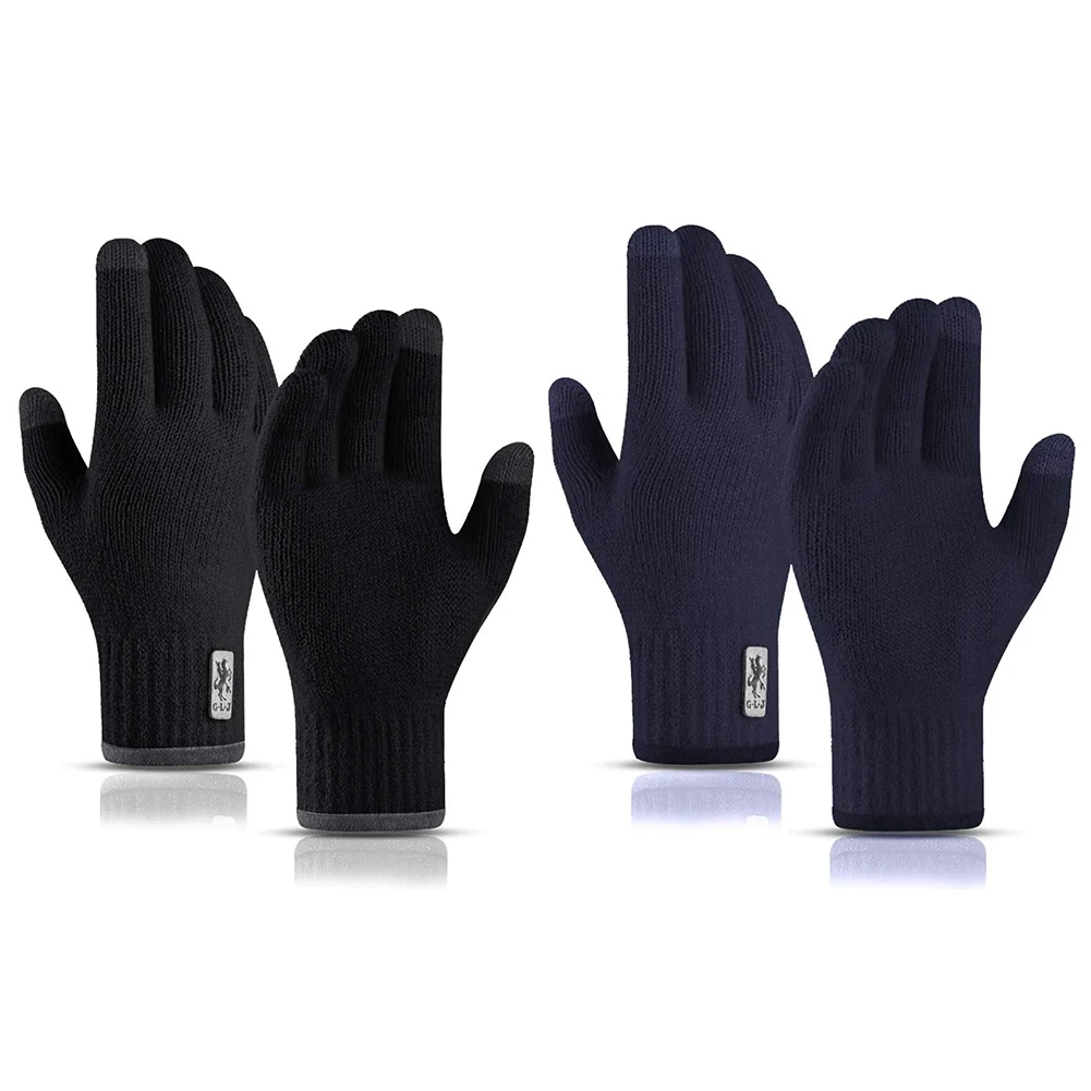

Outdoor Sports Winter Cycling Gloves Touchscreen Winter Warm Bicycle Knitted Gloves Windproof Bike Full Finger Mittens