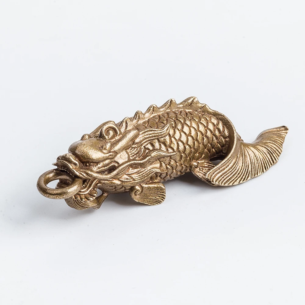 Coppertist. wu Дракон рыба бронзовый брелок латунный брелок для ключей ручной работы золотой модный брелок Животное подвеска - Цвет: Type 1