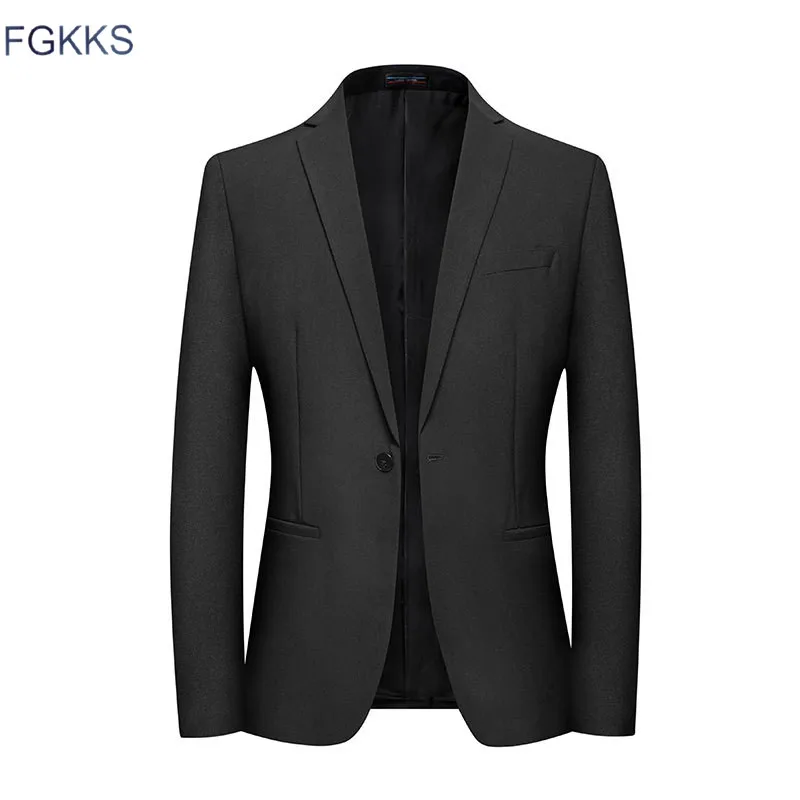 Мужской деловой костюм FGKKS повседневный приталенный Блейзер в стиле ретро