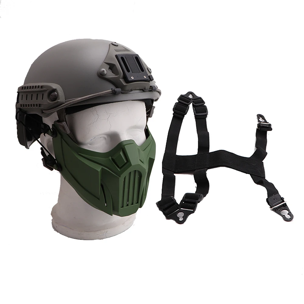 

(Tactical) Hunting Mask Airsoft Mask Military Fan Field CS Game Half Face Protective Mask Soft Anti-Impact Sports Protective Mas