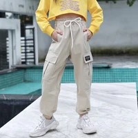 spring autumn girls cotton sport pants casual solid color teenage girls cargo pants children trousers clothes 4 6 8 10 12 years