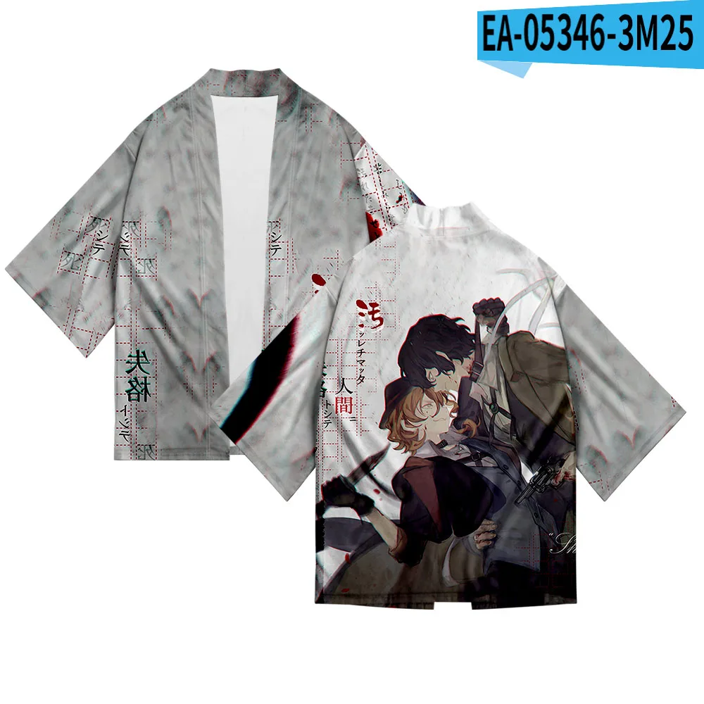 

Printing Japanese Anime Kimono Haori Yukata Women/men Fashion Summer Casual Cool Short Sleeve Streetwear Bungo Stray Dogs 3D
