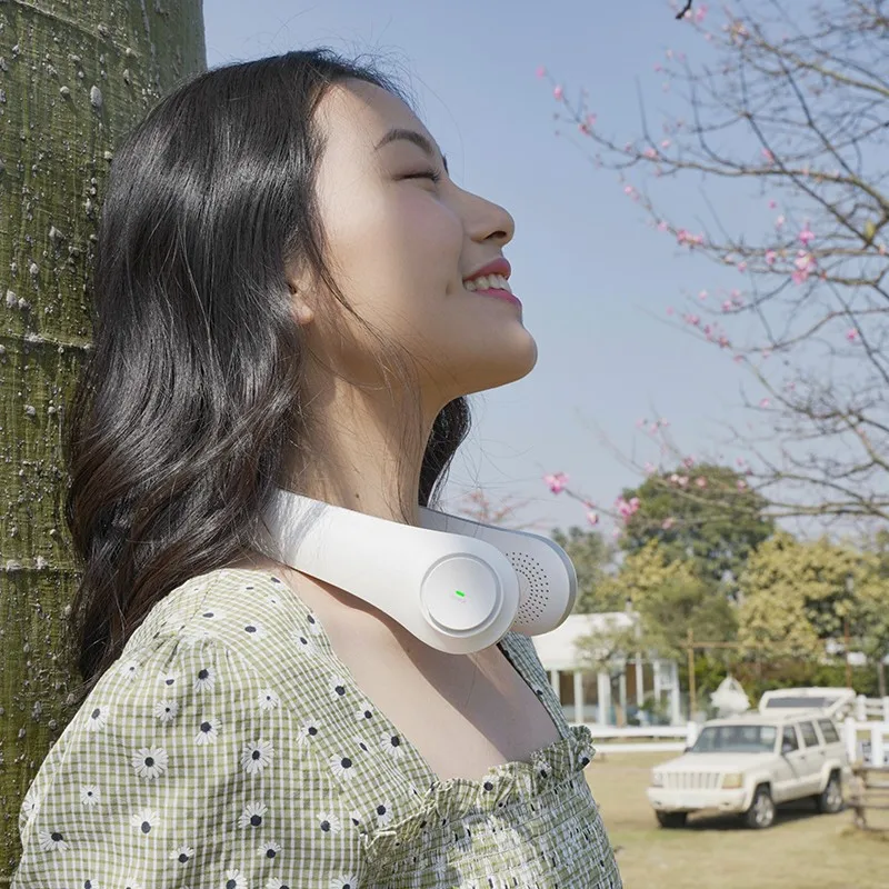 Mudos de Suspensão sem Folhas Portáteis com Energia Útil da Bateria Ventiladores Longa Vida Neckfan Confortável Refrigeração Neckband Refrigerador Elétrico
