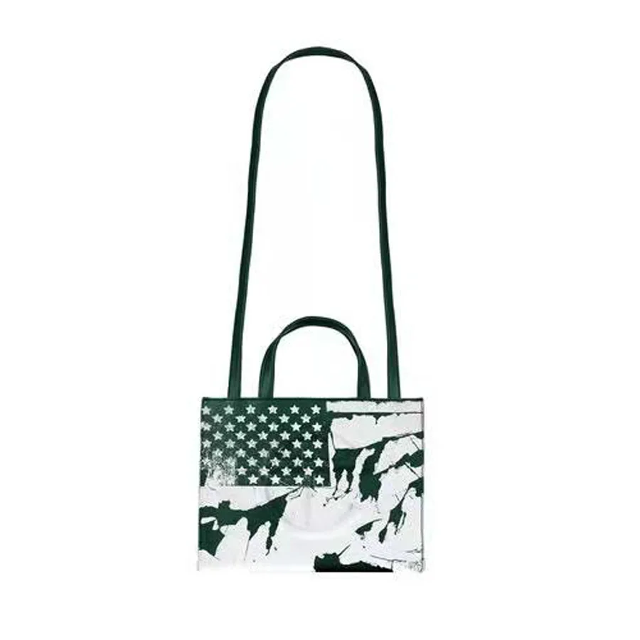 Сумка-тоут женская из экокожи с американским флагом