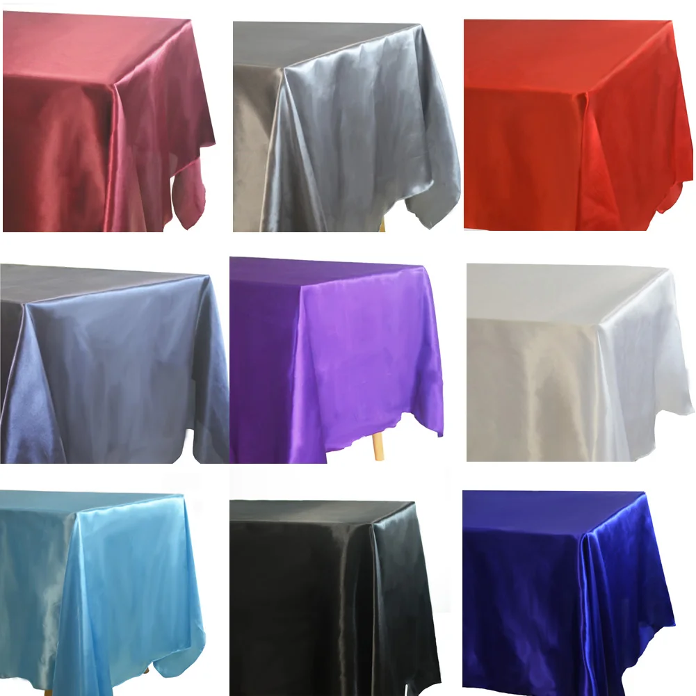 

Rectangle Satin Tablecloth Overlays For Wedding Party Decor Home Dining Table Cover Christmas Halloween Birthday Table Cloth
